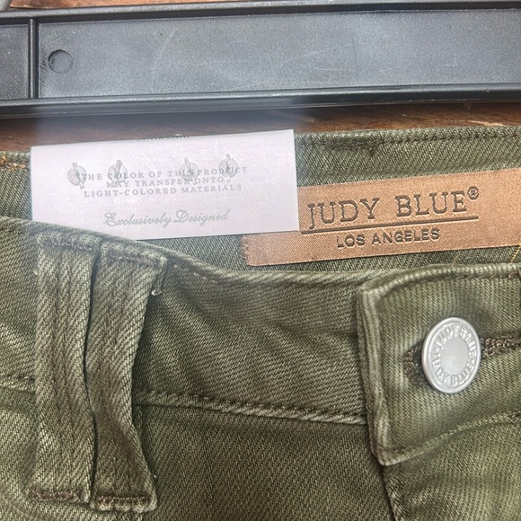 NWT Dark Forest Aurora Garment Dyed Cuffed Jeans - Judy Blue - Picture 5 of 8